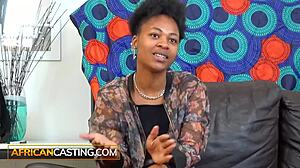 African Casting - Sexy Bikini Model Gets the Job Done Deep Gagging