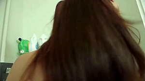 Teen Brunette Licks Slut's Pussy To Orgasm On Washer