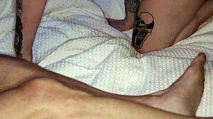 Horny slut with buttplug drains squad in cumshot frenzy