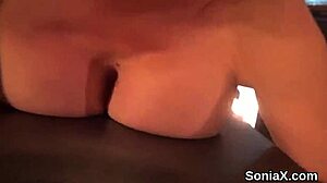 Cheating british mature lady sonia shows massive hooters boldly