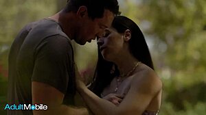 Petite Abbie Maley and Pierce Paris fucking in nature, moaning and sucking 😍