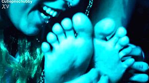 tickling feet and playing with pussy with lesbian friend