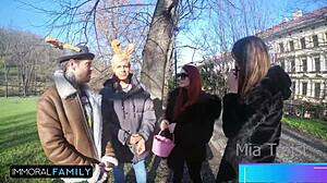 Mia Trejsi and Katy Rose in taboo foursome quickie