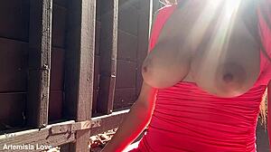 italian big tits long hair milf artemisia love bouncing tits