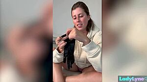Belgian Star Lady Lyne's Gloved Masturbation