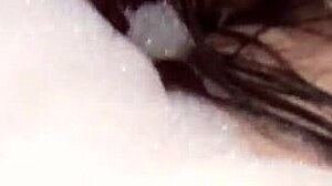 Watch This Brunette Whore Go Wild In The Bath