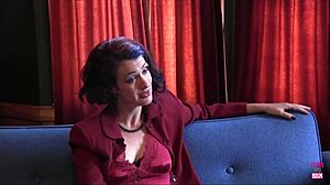 stunning dominatrix fucks blonde interviewer with strapon 😈