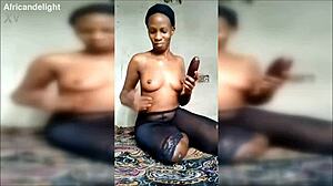 Milf Nikkie Fucks Huge Eggplant Tastes Squirt