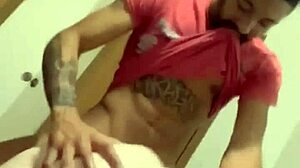 Strawberry sucking cock on elevator, then I cum on her asshole.