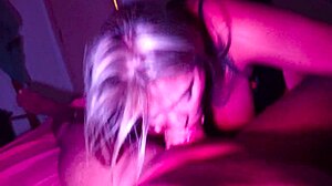 This sexy bbw moans in lingerie sucking monster cock 😘