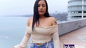 Peruvian jungle babe tricked into public fucking by stranger!