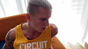 cuckold watches as wife gets involved and cums in ass and pussy at the same time by big cocks