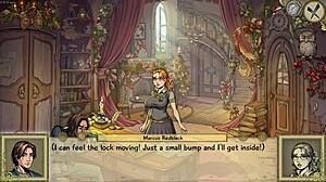 Playing with cute toy in innocent witches game