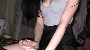 laura rides blindfolded in sexy skirt