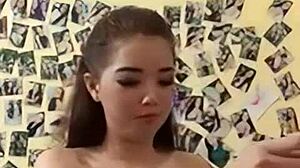 beautiful asian woman with big tits poses fresh