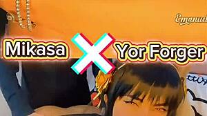 yor forger x mikasa cosplay which one is the naughtiest one in your opinion