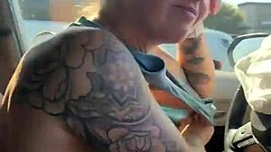 Just a girl trying to fix her sports bra in the gym parking lot