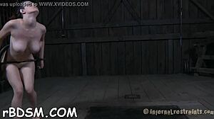 clamped up hotty gets her holes filled