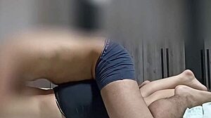 Footjob Leads To Cum On Natural Big Tits Feet