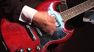 Guitarist fucks cute blonde and sprays urine!