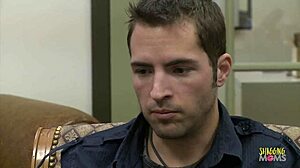 Busty cougar seduces young man into doggystyle pussy fucking in office