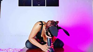 Playing with Huge BBC Amateur Latina Brunette