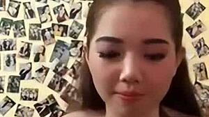 beautiful asian woman with big tits poses fresh