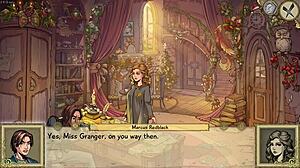 Playing with cute toy in innocent witches game