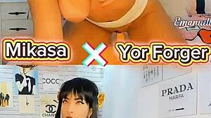 yor forger x mikasa cosplay which one is the naughtiest one in your opinion