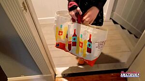 Hazel O'Connor, petite nerd, fingers her shaved pussy deep then sucks cock to ass