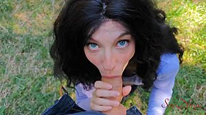 I am the influencer separated from husband in woods for doggystyle creampie.