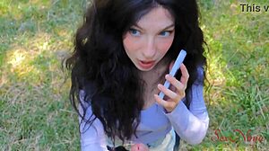 I am the influencer separated from husband in woods for doggystyle creampie.