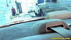 Beautiful Blonde Babe Gets Assfucked in POV After Masturbating and Fun in Public Taxi.