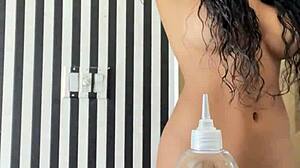 Latina girl undresses