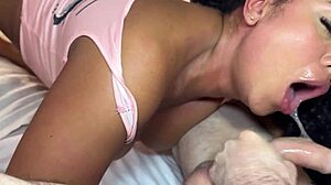 busty latina stepdaughter says, 'fuck me hard and make me squirt'