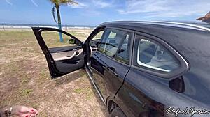 Latina Teen Fucked in Abandoned Kiosk on Santos Beach POV