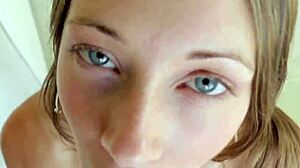 Teen 18+ SUCKING monster cock and getting CUM FACIAL