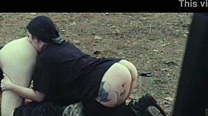 Submissive Teen Eats Ass and Piss at Roadside Picnic Before Rough Face Fucking