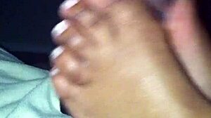 Ebony footjob mov with amateurs in casual session