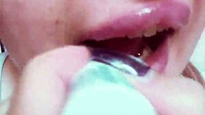 Nude Chick With Lipstick Teases Slave In BDSM