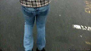 Naughty Jenny Gives A Passionate Blowjob To A Dick In Public Place