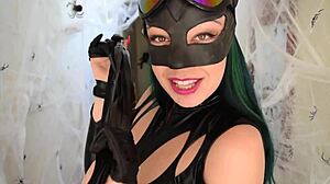 i play catwoman and milk your cock in superhero cosplay domination