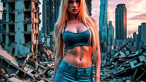 Intense milf cosplay blowjob in horror movie parody