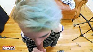 petite exotic coed raven rubs twat gets jizzed sucking cock