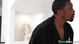 I got this petite busty asian masseuse with sexy tats givin' me a wet nuru massage and suckin' my bbc - isiah maxwell linda lan