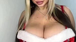 Merry Christmas with Big Natural Tits Hot Milf Gifts!