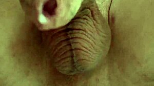 Uncut Tattooed Cock Cums from Anal Prolapse