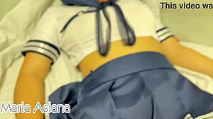 pretty step daughter fingering and masturbating with dildo