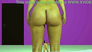 Helga Bubbles Ava With Her Farts In Bondage Lesbian Scene