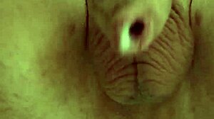 Uncut Tattooed Cock Cums from Anal Prolapse